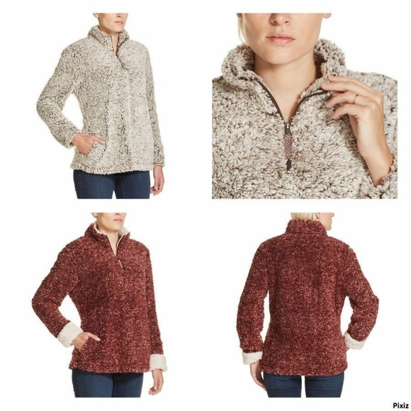 Weatherproof Vintage Jackets & Blazers - Weatherproof Vintage Frosty Tipped Sherpa Pullover